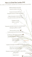 La Grée Des Landes menu