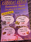 Kebab le Karakas menu