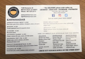 Savory Crust Gourmet Empanadas menu