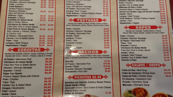 Taqueria La Paz menu