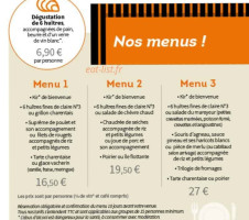 Cité De L'huître menu