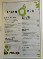 Asian Pear menu