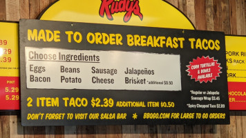 Rudy's Country Store And -b-q menu