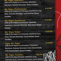 Mr Burger Hotdogs menu