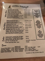 Green Papaya menu