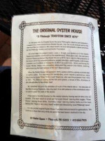 Original Oyster House menu