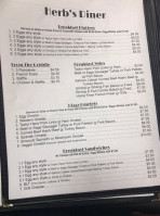 Herb's Diner menu