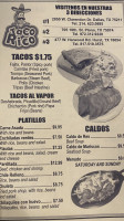 Taco Rico menu