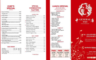 General Tso menu