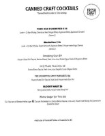 Freshcraft menu