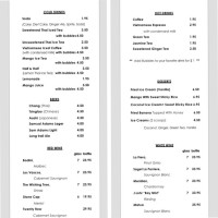 Thai Thai menu