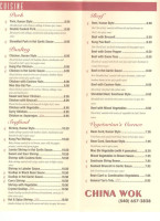 China Wok menu