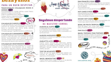 Amor De Mis Amores menu