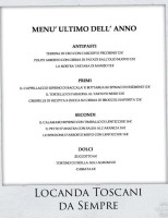 Toscani Da Sempre menu