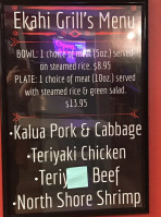 Ekahi Grill To Go menu