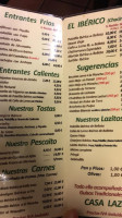 Casa Lazo menu