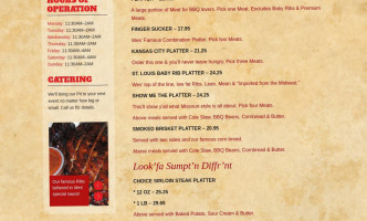 Wes' Rib House menu