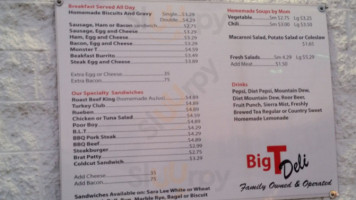 Big T's Deli menu