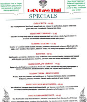 Let's Have Thai menu