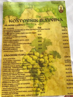 Grešna Gorica Seljački Turizam menu