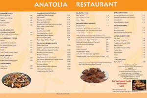 Anatolia menu