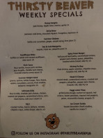 Thirsty Beaver Pub Grub menu