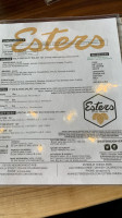 Esters at Oneida Park menu