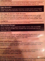 Ozzie's Place menu