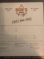 Bob's Pizza menu