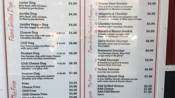 Fat Franks menu