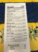 Retro Cafe menu