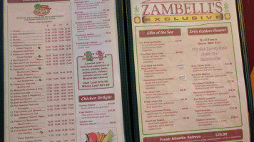 Zambelli's Prime Rib Steak & Pizza menu