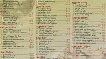 New Wing Wah menu