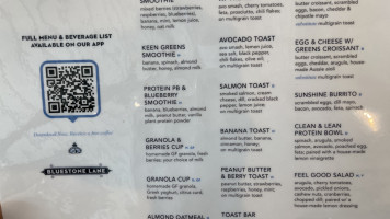 Bluestone Lane Westchester Coffee Shop menu