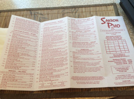 Saigon Pho menu