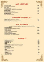Bbollywood Indien menu