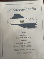 La Salvadorena menu