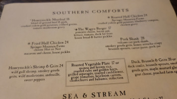 The Honeysuckle menu