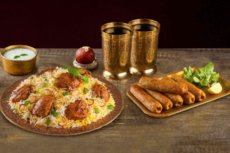 Chicken Biryani (Shaan-E-Bhuna Murgh, Voor 2-3 Personen) 6St Chicken Seekh Kebab 2 Thums Up 250Ml