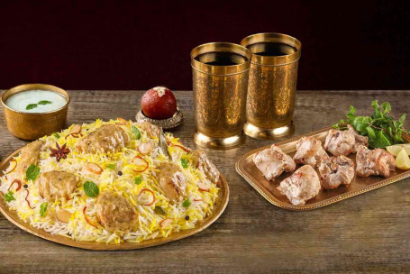 Romige Kip Biryani (Shaan-E-Afghani Tikka,Voor 2 Personen) 6 Stuks Kip Malai Tikka 2 Thumsup 250Ml