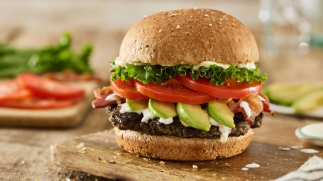 Avocado Bacon Club Black Bean Burger