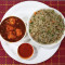 Veg Fried Rice Served With Paneer Chilli Chutney