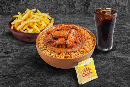 (Voor 1 Portie) Chicken Signature Bowl Fries Thums Up Meal