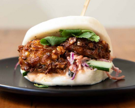 Spicy Corn Fritter Bao Bun