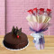 Half Kg Chocolate Cake 10 Kitkat Chocolates Bouquet Combo.