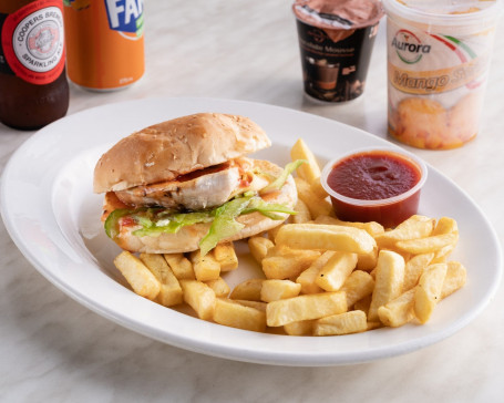 Peri Peri Chicken Burger Chips