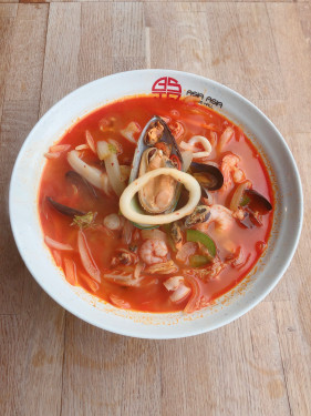 Spicy Seafood Ramen Noodle Soup