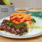 Shāo Kǎo Zhū Lē Gǔ Bàn Fān Shǔ Tiáo Jí Shā Lǜ Bàn Fèn Barbecue Ribs With Sweet Potato Fries And Salad (Half 200G)