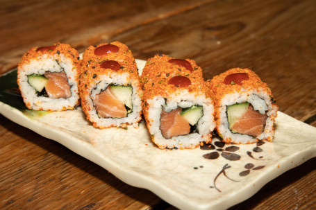 Spicy Salmon Roll (6 Pieces) Là Sān Wén Yú Juǎn