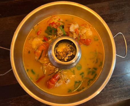 Creamy Tom Yum Soup With River Prawns